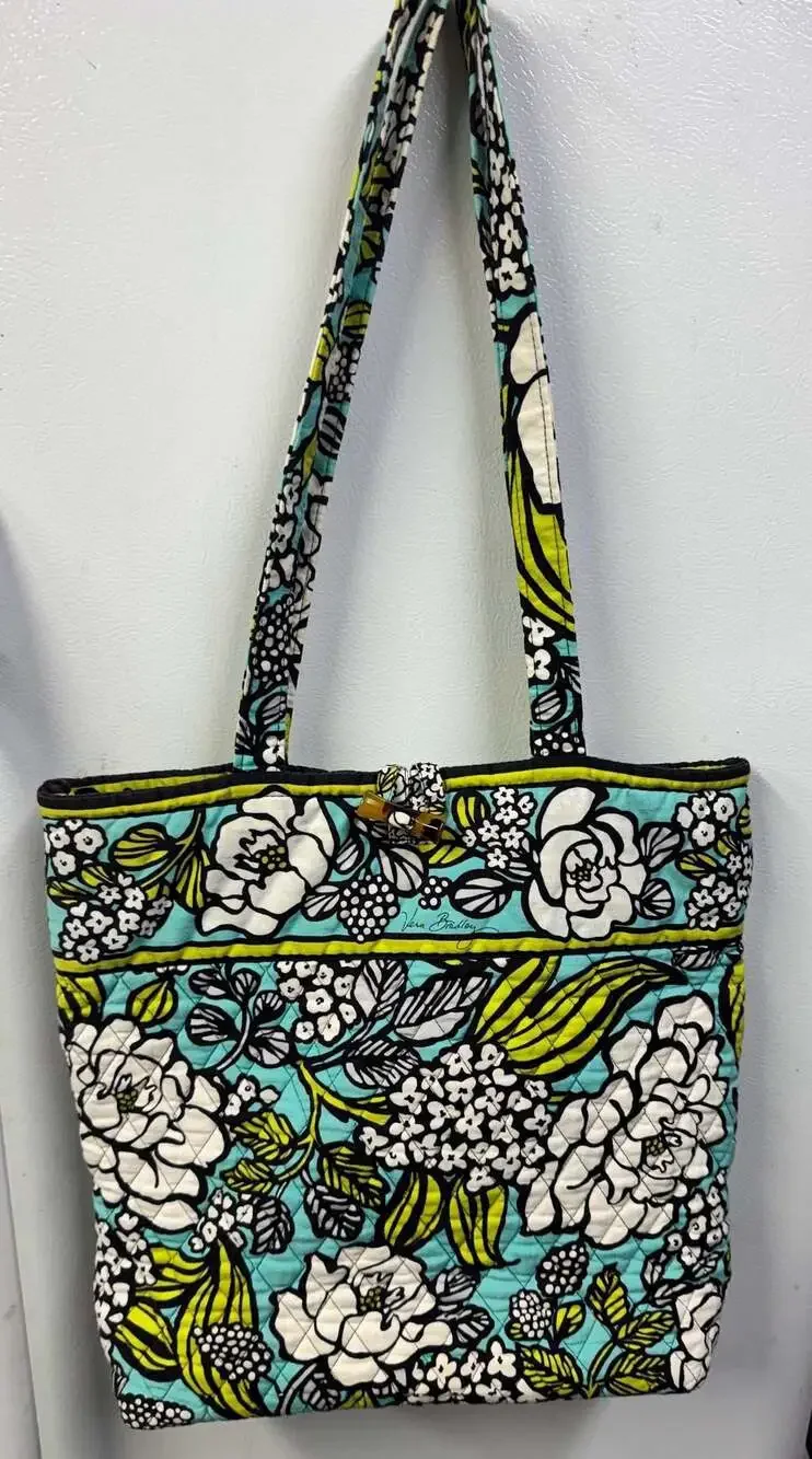 Vera Bradley Island Blooms Quilted Tote Bag with Toggle Closure
